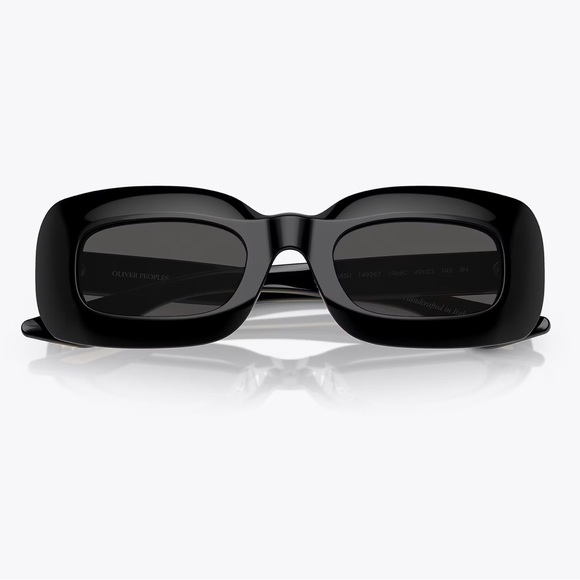 Oliver Peoples Accessories - Khaite x Oliver Peoples Black Rectangular Sunglasses